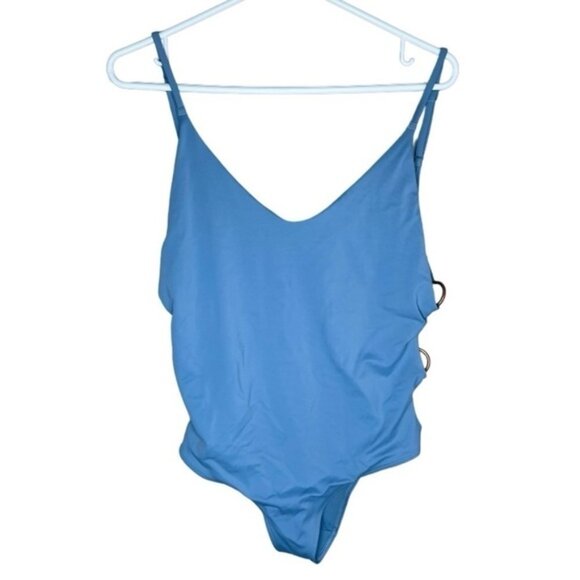 Aerie Large Swimsuits Blue One Piece Swimwear Beach Summer Vacation Scoop Sexy L - Picture 5 of 9